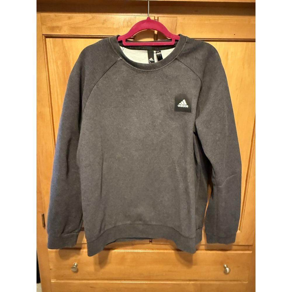 Adidas Men's Sweatshirt Classic Smokey Grey Crewneck Size Large Athletic Casual